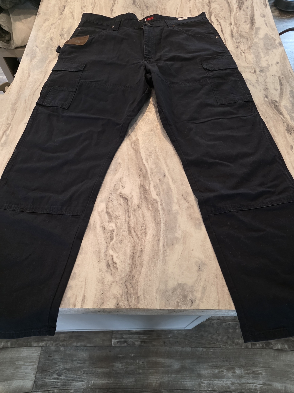 Wrangler Pants Mens 40X34 Navy Blue Carpenter Cargo Workwear Canvas